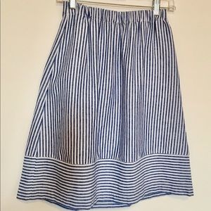 J. Crew Factory Linen Striped Midi Skirt